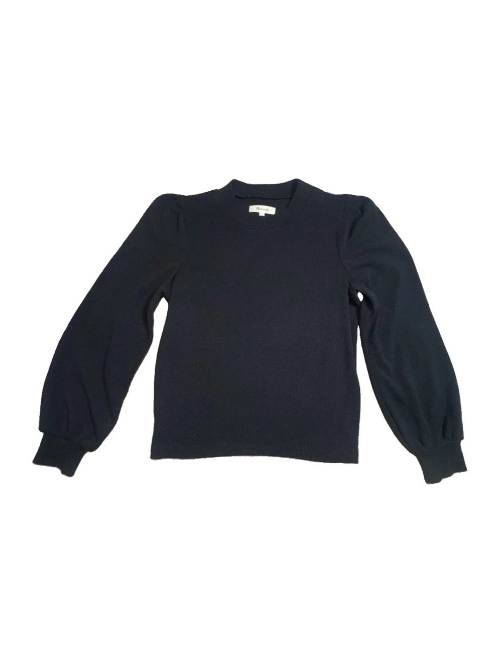 Madewell Women's S Black Knit Crew Neck Long Sleeve Pullover Sweater